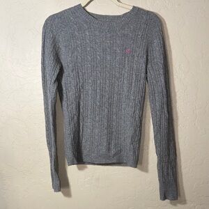 Abercrombie Ezra fitch y2k grey cashmere cable knit sweater size large